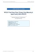 NR 601 Final Exam Prep&colon; Primary Care Maturing &&NewLine;Aged Family 2026 UPDATE