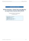 NR 601 Final Exam &ndash; Primary Care of the Maturing&NewLine;and Aged Family Practicum 2026 UPDATE