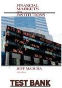 TEST BANK FOR &NewLine;Financial Markets and Institutions&comma; 10th Edition By Jeff Madura &NewLine;Chapter 1-25