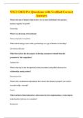 WGU D432 PA Questions with Verified Correct&NewLine;Answers