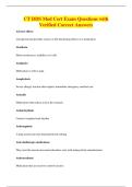 CT DDS Med Cert Exam Questions with&NewLine;Verified Correct Answers