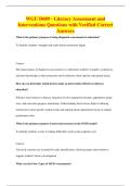 WGU D689 - Literacy Assessment and&NewLine;Interventions Questions with Verified Correct&NewLine;Answers