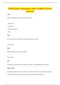 FMS Exam 1 Questions with Verified Correct&NewLine;Answers