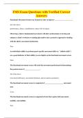 FMS Exam Questions with Verified Correct&NewLine;Answers