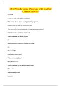 HCCP Study Guide Questions with Verified&NewLine;Correct Answers