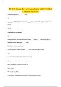 HCCP Exam Review Questions with Verified&NewLine;Correct Answers