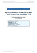 NR 601 Primary Care of the Maturing and Aged&NewLine;Family Practicum Final Exam 2026 UPDATE