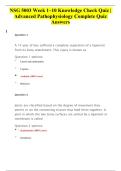 NSG 5003 Week 1&ndash;10 Knowledge Check Quiz &vert; Advanced Pathophysiology Questions & Answers