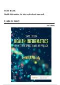Health Informatics&colon; An Interprofessional Approach 3rd Edition by Hardy &vert; Test Bank & Study Guide