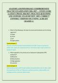 ANATOMY AND PHYSIOLOGY COMPREHENSIVE &NewLine;PRACTICE EXAMINATION 2026&ndash;2027 &mdash; STUDY GUIDE &NewLine;&vert; LATEST UPDATE 2026&sol;2027 &vert; PRACTICE QUESTIONS &NewLine;AND ANSWERS &vert; EXAM REVIEW &vert; 100&percnt; CORRECT &NewLine;ANSWERS &vert; VERIFIED SOLUTIONS &vert; ALREADY &NewLine;GRADED A&plus;