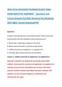 WGU D116 ADVANCED PHARMACOLOGY FINAL &NewLine;EXAM OBJECTIVE ASSEMENT    Questions and &NewLine;Correct Answers &lpar;Verified Answers&rpar; Plus Rationale &NewLine;2027 Q&A&vert; Instant Download Pdf