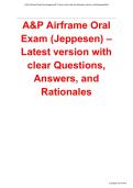 A&P Airframe Oral Exam Jeppesen &vert; Latest Questions&comma; Answers & Rationales