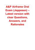 A&P Airframe Oral Exam Jeppesen &vert; Questions&comma; Answers & Rationales