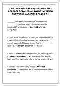 CTP 150 Final Exam questions and correct detailed answers &lpar;verified answers&rpar;&semi; already graded a&plus;
