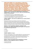 WGU D439 NURS 1011 Foundations of Nursing &ndash; Bachelor of Science in Nursing Prelicensure &lpar;Pre-Nursing&rpar; Study Guide&comma; Original Practice Questions & Answers&comma; Assessment Preparation&comma; Comprehensive Nursing Foundations Review&comma; Nursing Concepts&comma; Patient Care&comma; Saf