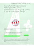 Hondros NUR 176 Final Exam 2026 2027 &NewLine;Practice Question And Answer &NewLine;&lpar;Comprehensive Quizlet Study Guide And How &NewLine;To Pass The Exam&rpar; Score A   300  Q&A 