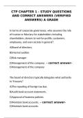 CTP Chapter 1 Study Questions with Verified Answers&NewLine;
