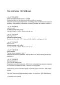Fire Instructor 1 Final Exam &vert; Practice Questions&comma; Answers & Exam Prep