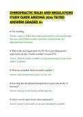 CHIROPRACTIC RULES AND REGULATIONS&NewLine;STUDY GUIDE ARIZONA 2026 TESTED&NewLine;ANSWERS GRADED A&plus;