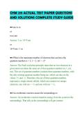 CHM 219 ACTUAL TEST PAPER QUESTIONS&NewLine;AND SOLUTIONS COMPLETE STUDY GUIDE&NewLine;