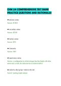 CHM 219 COMPREHENSIVE TEST BANK&NewLine;PRACTICE QUESTIONS AND RATIONALES&NewLine;