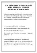 CTP Practice Exam Review - 2026 Questions with Verified Answers&NewLine;