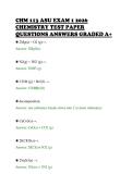 CHM 113 ASU EXAM 1 2026&NewLine;CHEMISTRY TEST PAPER&NewLine;QUESTIONS ANSWERS GRADED A&plus;&NewLine;