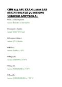 CHM 113 ASU EXAM 1 2026 LAB&NewLine;SCRIPT SOLVED QUESTIONS&NewLine;VERIFIED ANSWERS A&plus;&NewLine;