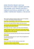 BURNS PEDIATRIC PRIMARY CARE EXAM QUESTIONS WITH CORRECT ANSWERS QUESTIONS AND ANSWERS LATEST UPDATED 2026&sol;2027 A COMPLETE SOLUTION ALL ANSWERS GET IT 100&percnt; CORRECT VERIFIED BEST GRADED A&plus; FOR SUCCESS