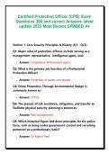 Certified Protection Officer &lpar;CPO&rpar; Exam Questions 300 and correct Answers latest update 2025 Most Recent GRADED A&plus;