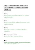 CHPC COMPLIANCE FINAL PAPER TESTED&NewLine;QUESTIONS WITH COMPLETE SOLUTIONS&NewLine;GRADED A&plus;