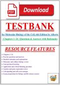 Complete Test Bank for Molecular Biology of the Cell&comma; 6th Edition by Alberts &vert; Chapters 1&ndash;24 &vert; Questions & Answers with Rationales