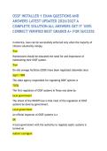 OSSF INSTALLER 1 EXAM QUESTIONS AND ANSWERS LATEST UPDATED 2026&sol;2027 A COMPLETE SOLUTION ALL ANSWERS GET IT 100&percnt; CORRECT VERIFIED BEST GRADED A&plus; FOR SUCCESS