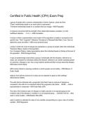 Certified in Public Health &lpar;CPH&rpar; Exam Prep &vert; Practice Questions & Study Guide
