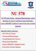NU 578 Unit 3 Exam &ndash; Advanced Pharmacology Actual Questions & Answers and Deep Expert Rationales &vert; Latest &lpar;2026&sol;2027&rpar; Updated Version &lpar;University of South Alabama&rpar;