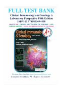 Test Bank for Clinical Immunology and Serology&colon; A Laboratory Perspective&comma; 5th Edition by Miller &vert; Chapters 1&ndash;25 &vert; Complete Study Guide