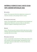 MATERIALS SCIENCE EXAM 3 MOCK EXAM WITH ANSWER RATIONALES 2026&period;pdf&NewLine;&NewLine;