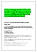Latest Leadership HESI Exam Prep Test &NewLine;Bank 2 with 250 Questions and Correct &NewLine;Answers &sol; HESI Leadership Exam Prep &NewLine;Test Bank Most Recent &lpar;New&excl;&rpar;