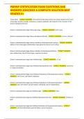 PMHNP CERTIFICATION EXAM QUESTIONS AND &NewLine;ANSWERS 2024&sol;2025 A COMPLETE SOLUTION BEST &NewLine;GRADED A&plus;