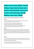 &NewLine;&NewLine;Midterm Exam Prep&colon; NR509 &sol; NR 509 &NewLine;Midterm Exam Prep Test Bank with a &NewLine;Review of 250 Questions and Correct &NewLine;Answers with Rationales&sol; NR 509 Midterm Exam Prep&colon; NR509 &sol; NR 509 &NewLine;Midterm Exam Prep Test Bank with a &NewLine;Review of 250 Questions and Correct