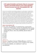 WGU C955 Applied Probability & Statistics Objective Assessment Prep&colon; 180 OA Practice Questions & PDF Solutions &lpar;2026&sol;2027&rpar;