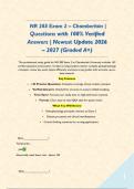  NR 283 Exam 2 &ndash; Chamberlain &vert; Questions with 100&percnt; Verified Answers &vert; Newest Update 2026 &ndash; 2027 &lpar;Graded A&plus;&rpar;&NewLine;