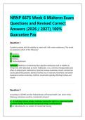NRNP 6675 Week 6 Midterm Exam &NewLine;Questions and Revised Correct &NewLine;Answers &lpar;2026 &sol; 2027&rpar; 100&percnt; &NewLine;Guarantee Pas