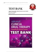Test Bank for Abrams&rsquo; Clinical Drug Therapy&colon; Rationales for Nursing Practice&comma; 12th Edition by Geralyn Frandsen &vert; Complete Chapters 1&ndash;16 &vert; Verified A&plus; Study Resource &vert; 2025&sol;2026&NewLine;