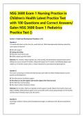 NSG 3600 Exam 1 Nursing Practice in &NewLine;Children's Health Latest Practice Test &NewLine;with 100 Questions and Correct Answers&sol; &NewLine;Galen NSG 3600 Exam 1 Pediatrics &NewLine;Practice Test &lpar;&rpar; &NewLine; &NewLine;Section 1&colon; Growth and Development &lpar;Questions 1-15&rpar;