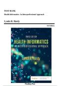 TEST BANK&NewLine;Health Informatics&colon; An Interprofessional Approach&NewLine;Lynda R&period; Hardy&NewLine;3rd Editio