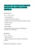 CHSE FINAL TEST PAPER 2026 COMPLETE&NewLine;QUESTIONS AND CORRECT ANSWERS&NewLine;GRADED A&plus;