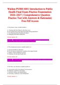 Walden PUBH 6001 Introduction to Public&NewLine;Health Final Exam Practice Examination &NewLine;2026&ndash;2027 &vert; Comprehensive Question &NewLine;Practice Test with Answers & Rationales&vert; &NewLine;Free Pdf Access