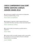 CHSOS COMPREHENSIVE EXAM SCRIPT&NewLine;VERIFIED QUESTIONS COMPLETE&NewLine;ANSWERS GRADED APLUS
