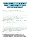 CHSOS PRACTICE CERTIFICATION&NewLine;SCRIPT 2026 QUESTIONS WITH&NewLine;SOLUTIONS GRADED A&plus;&NewLine;